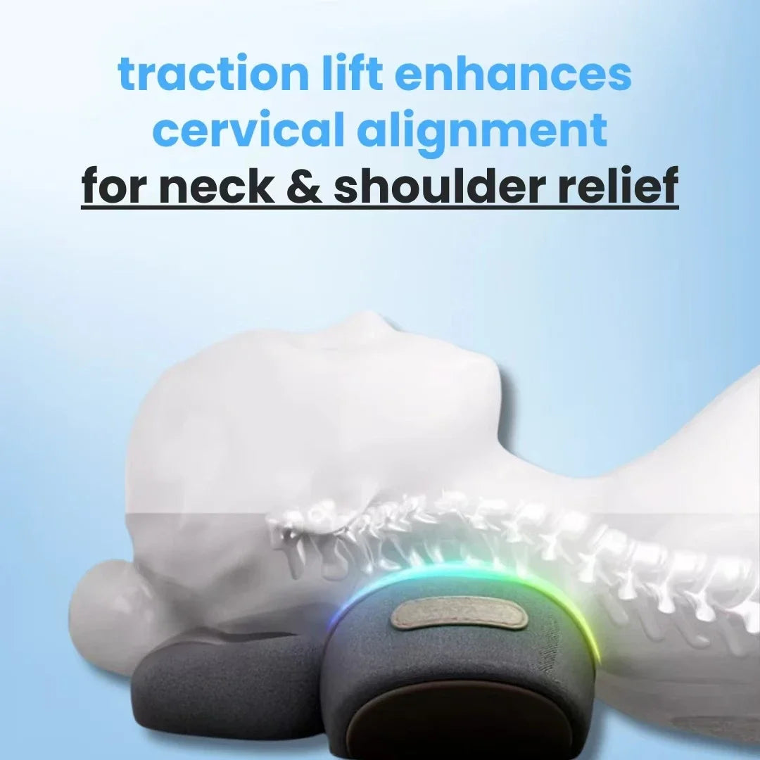 Experience Ultimate Relaxation with the 3-In-1 Neck Massager: Hot Compress, Vibration Therapy, and Cervical Support