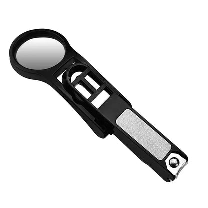 Experience Effortless Grooming with Our 1Pc Stainless Steel Nail Clipper Featuring a Magnifying Glass - Perfect for Seniors and Beauty Enthusiasts!