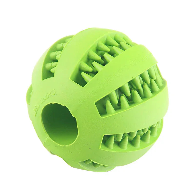 Interactive Rubber Dog Ball Toy for Small Dogs - Chew, Clean, and Play!