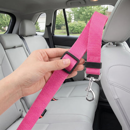 Dog Seat Belt, 3PCS Adjustable Dog Car Harness(Black, Blue, Pink)