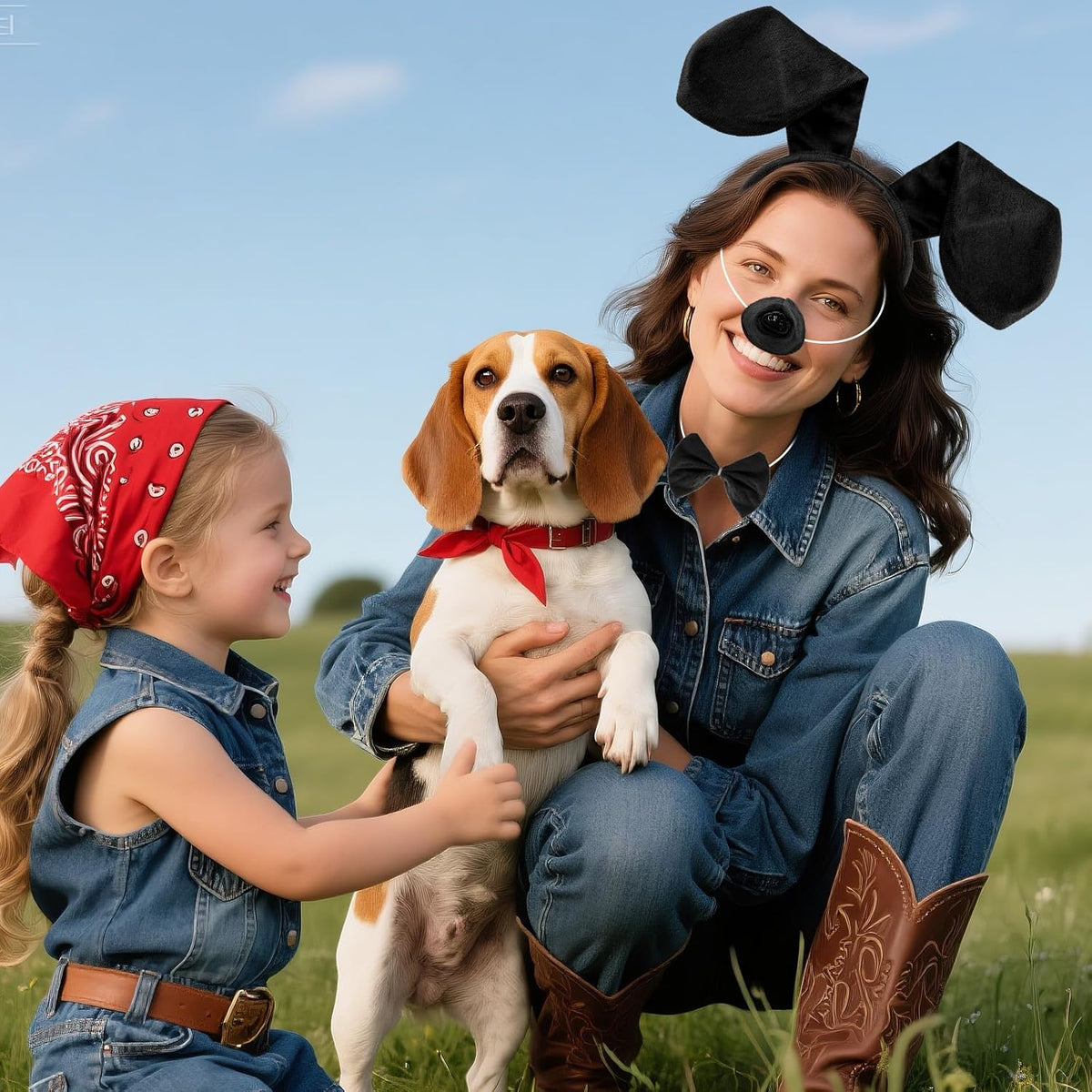 Puppy Dog Costume Set for Adults, Ears, Nose, Tail and Bow Tie