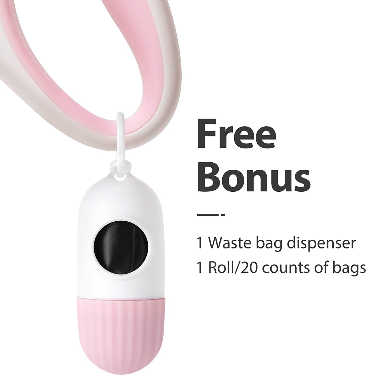 Retractable Dog Leash with Poop Bag Dispenser, 10 ft, for Small Dogs