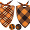 2-Pack Reversible Fall Dog Bandanas for Small Dogs, Pumpkin and Spider Web