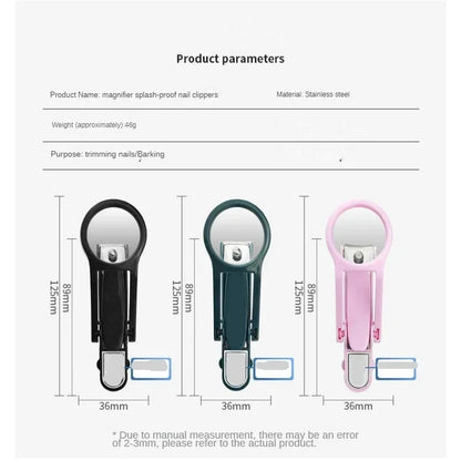 Experience Effortless Grooming with Our 1Pc Stainless Steel Nail Clipper Featuring a Magnifying Glass - Perfect for Seniors and Beauty Enthusiasts!