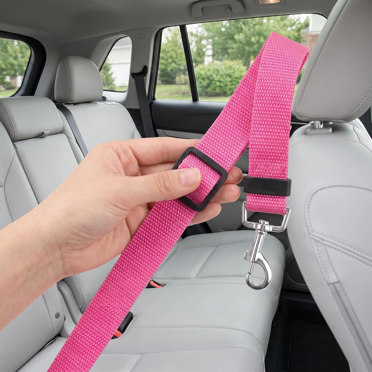 Dog Seat Belt, 3PCS Adjustable Dog Car Harness(Black, Blue, Pink)