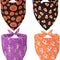 4-Pack Halloween Dog Bandanas, Large, Pumpkin, Ghost and Skeleton Prints