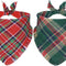 2 Pack Christmas Dog Bandanas with Tassels Edges, Multi Size Dog Christmas Bandana Scarf, Premium Cotton Fabric Plaid Holiday Bandanas for Large X-Large Dogs (Red and Green, X-Large)