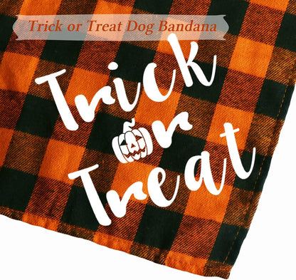 6-Pack Plaid Dog Bandanas for Halloween, Thanksgiving and Christmas