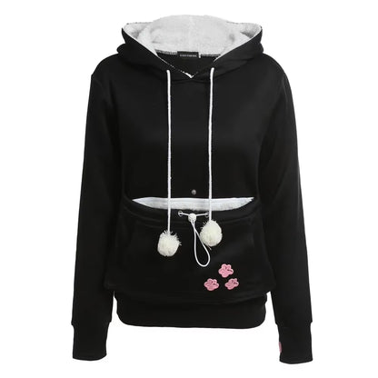 Cozy Cat Lovers Hoodie with Cuddle Pouch - Perfect for Casual Days!