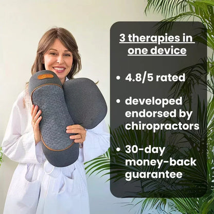 Experience Ultimate Relaxation with the 3-In-1 Neck Massager: Hot Compress, Vibration Therapy, and Cervical Support