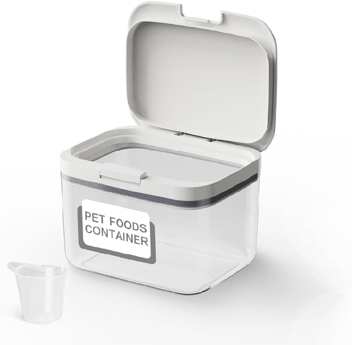 5 Lb Airtight Dog Food Storage Container with Scoop, White
