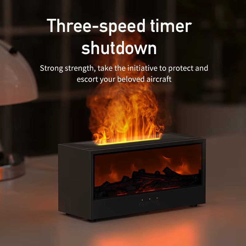 VISSKO Creative Fireplace Air Humidifier - Waterless Auto-Off Aroma Diffuser with LED Light & Remote Control - Perfect Gift for Home Comfort