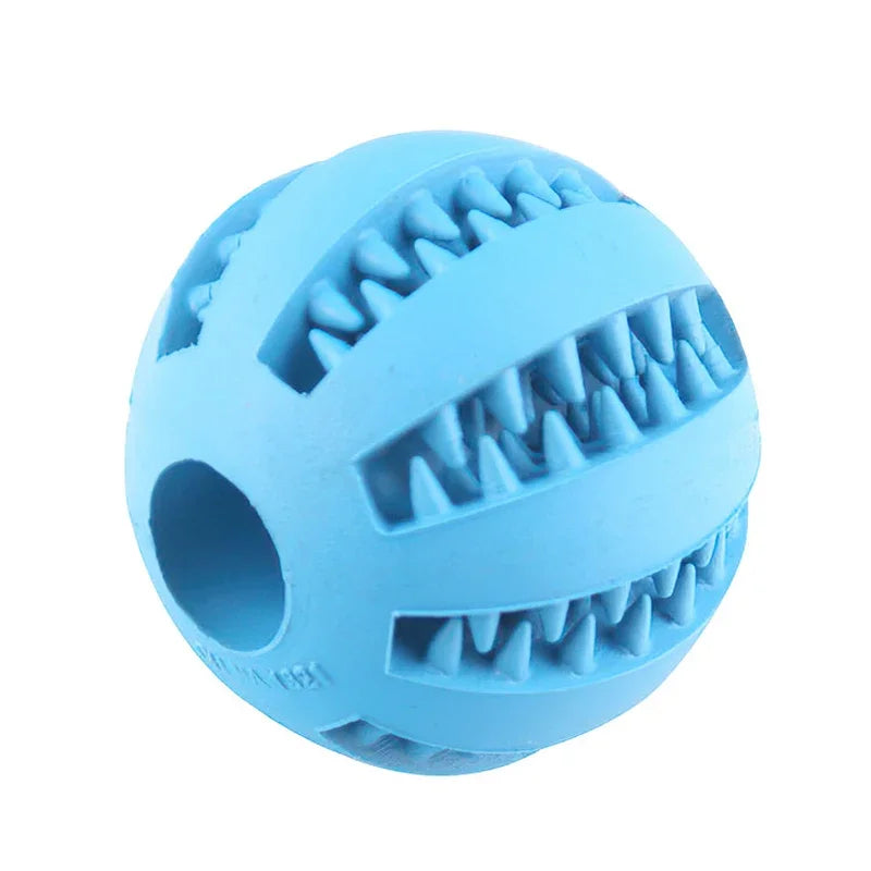 Interactive Rubber Dog Ball Toy for Small Dogs - Chew, Clean, and Play!