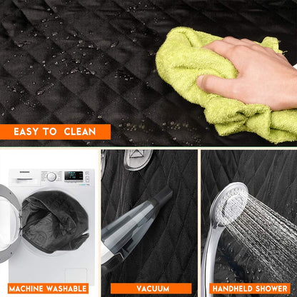 Waterproof Back Seat Cover for Dogs, Black, 53 in, Fits Most Cars and SUVs
