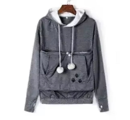Cozy Cat Lovers Hoodie with Cuddle Pouch - Perfect for Casual Days!