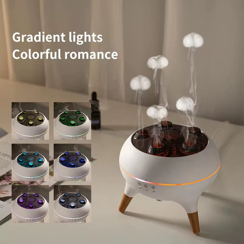Revitalize Your Space with the Flame Aromatherapy Essential Oil Diffuser - Perfect for Home, Bedroom, and Large Rooms