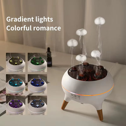 Revitalize Your Space with the Flame Aromatherapy Essential Oil Diffuser - Perfect for Home, Bedroom, and Large Rooms