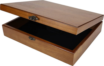 Elegant Old World Wooden Keepsake Box with Brass Latch – Vintage-Inspired Jewelry & Trinket Storage in Rich Walnut Finish