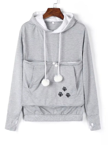 Cozy Cat Lovers Hoodie with Cuddle Pouch - Perfect for Casual Days!