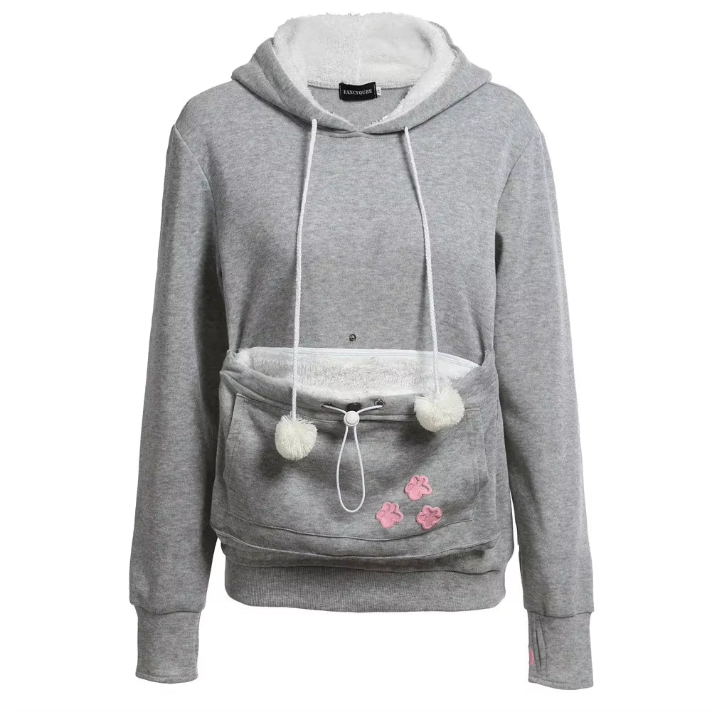 Cozy Cat Lovers Hoodie with Cuddle Pouch - Perfect for Casual Days!