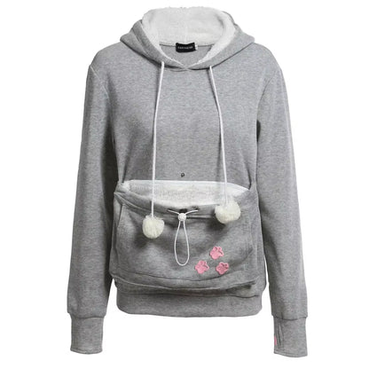 Cozy Cat Lovers Hoodie with Cuddle Pouch - Perfect for Casual Days!