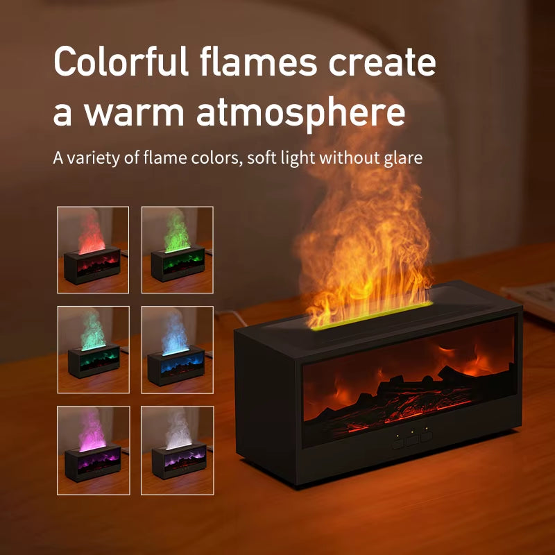 VISSKO Creative Fireplace Air Humidifier - Waterless Auto-Off Aroma Diffuser with LED Light & Remote Control - Perfect Gift for Home Comfort