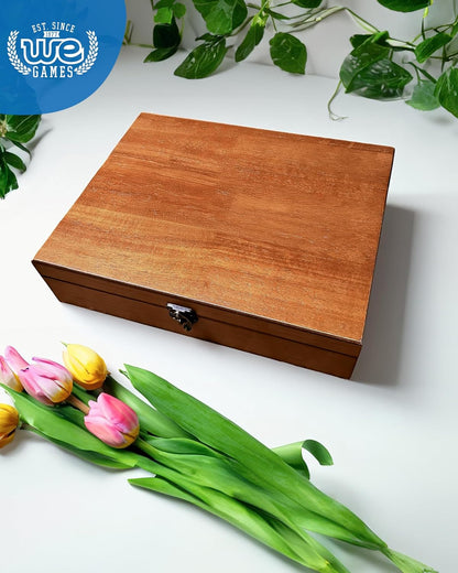 Elegant Old World Wooden Keepsake Box with Brass Latch – Vintage-Inspired Jewelry & Trinket Storage in Rich Walnut Finish