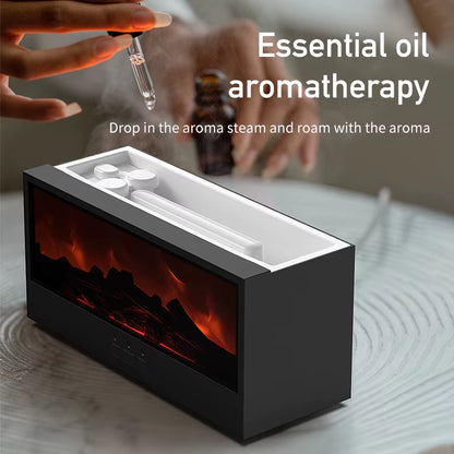 VISSKO Creative Fireplace Air Humidifier - Waterless Auto-Off Aroma Diffuser with LED Light & Remote Control - Perfect Gift for Home Comfort