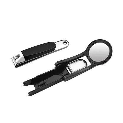 Experience Effortless Grooming with Our 1Pc Stainless Steel Nail Clipper Featuring a Magnifying Glass - Perfect for Seniors and Beauty Enthusiasts!