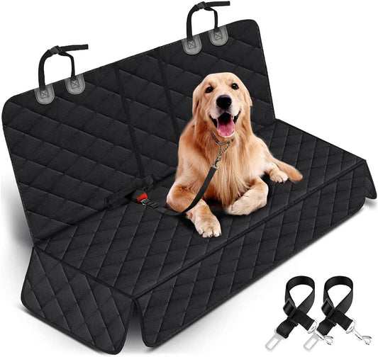 Waterproof Back Seat Cover for Dogs, Black, 53 in, Fits Most Cars and SUVs