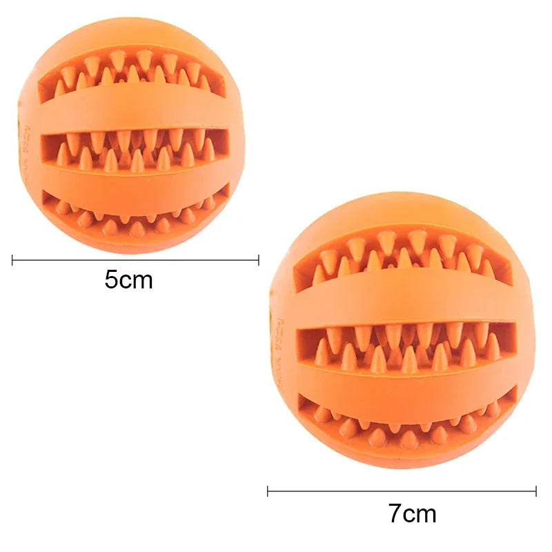 Interactive Rubber Dog Ball Toy for Small Dogs - Chew, Clean, and Play!