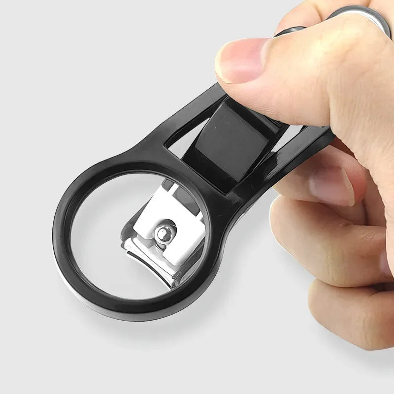 Experience Effortless Grooming with Our 1Pc Stainless Steel Nail Clipper Featuring a Magnifying Glass - Perfect for Seniors and Beauty Enthusiasts!