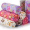 8-Pack Soft Fleece Paw Print Blankets for Small Dogs, Puppies and Cats