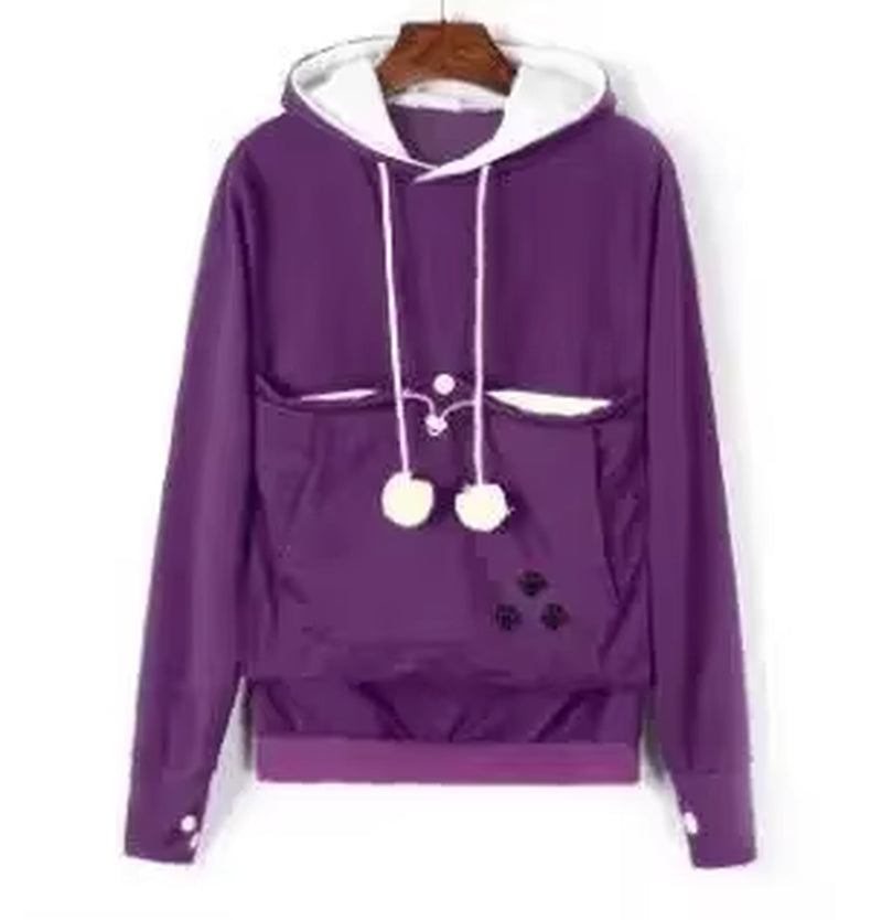 Cozy Cat Lovers Hoodie with Cuddle Pouch - Perfect for Casual Days!