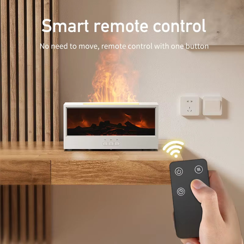 VISSKO Creative Fireplace Air Humidifier - Waterless Auto-Off Aroma Diffuser with LED Light & Remote Control - Perfect Gift for Home Comfort
