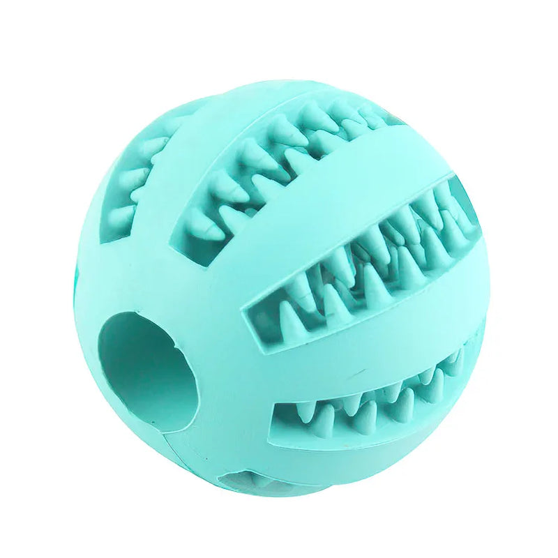 Interactive Rubber Dog Ball Toy for Small Dogs - Chew, Clean, and Play!
