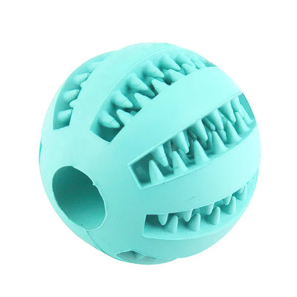 Interactive Rubber Dog Ball Toy for Small Dogs - Chew, Clean, and Play!