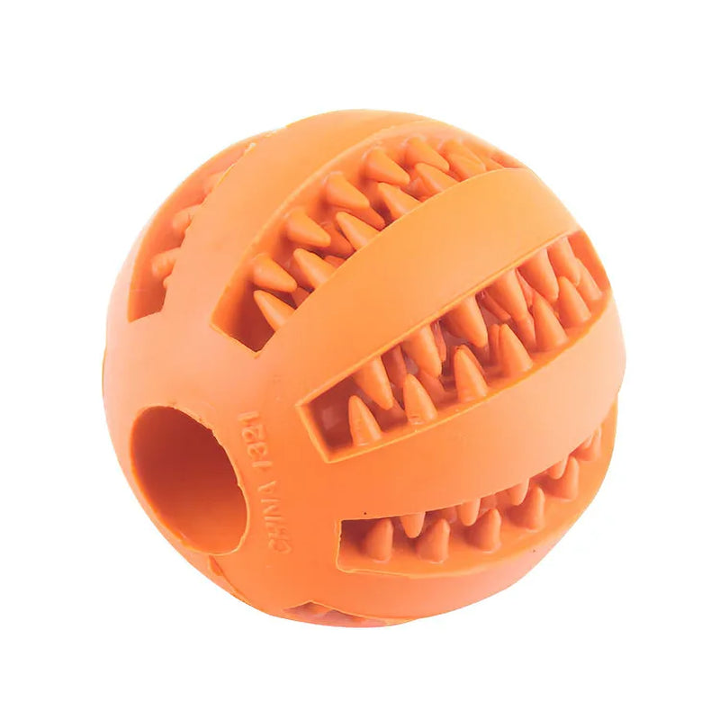 Interactive Rubber Dog Ball Toy for Small Dogs - Chew, Clean, and Play!