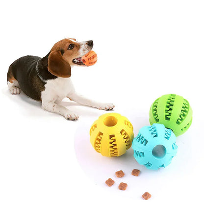 Interactive Rubber Dog Ball Toy for Small Dogs - Chew, Clean, and Play!