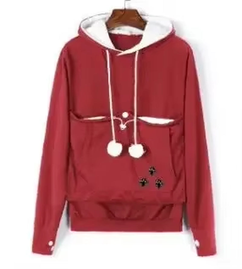 Cozy Cat Lovers Hoodie with Cuddle Pouch - Perfect for Casual Days!