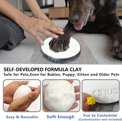 Dog Cat Pawprints Keepsake Kit,3 Round,Clay Paw Print Ornaments