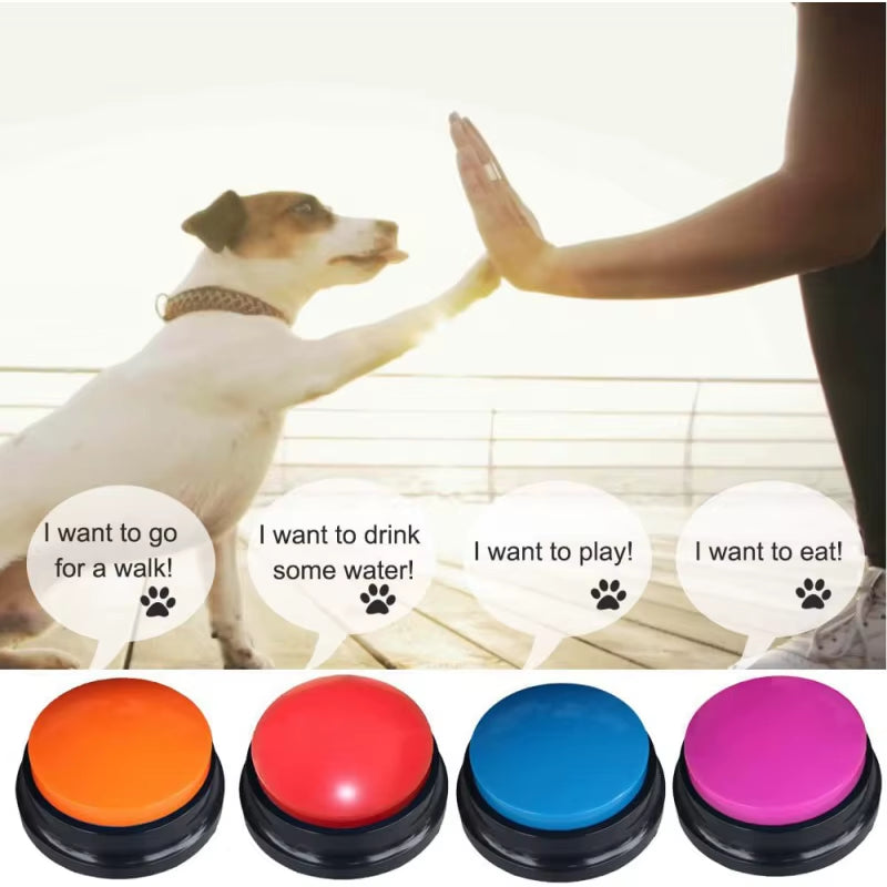 Interactive Pet Training Button with 30 Second Voice Recording - Fun Communication Tool for Dogs and Family Games