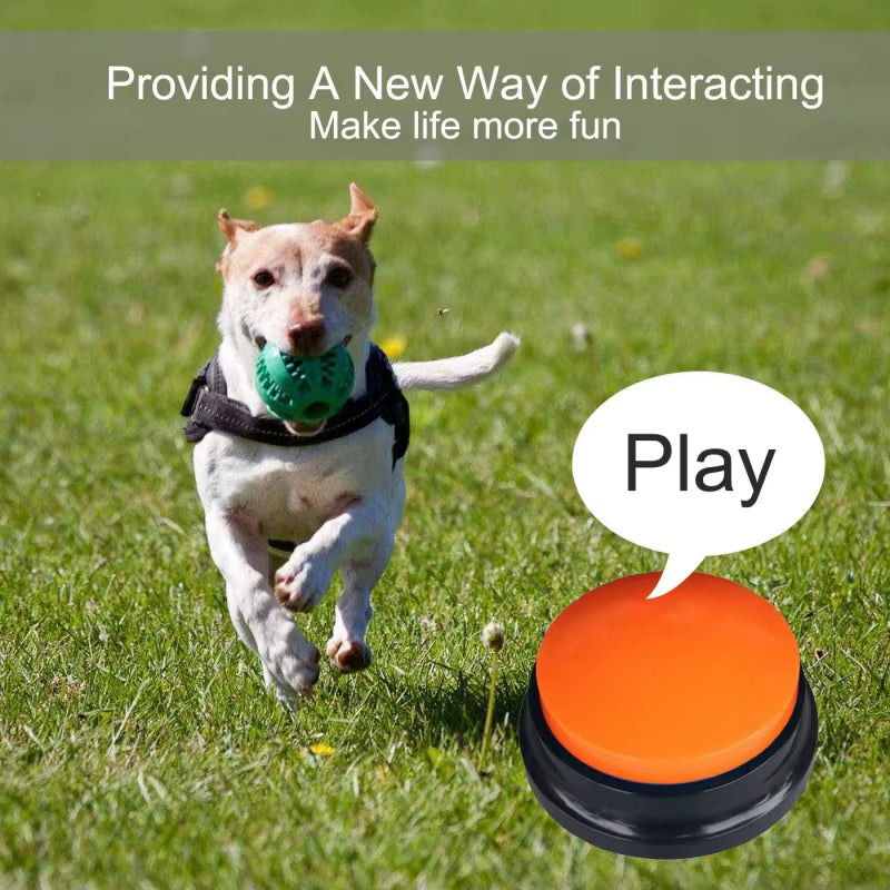 Interactive Pet Training Button with 30 Second Voice Recording - Fun Communication Tool for Dogs and Family Games