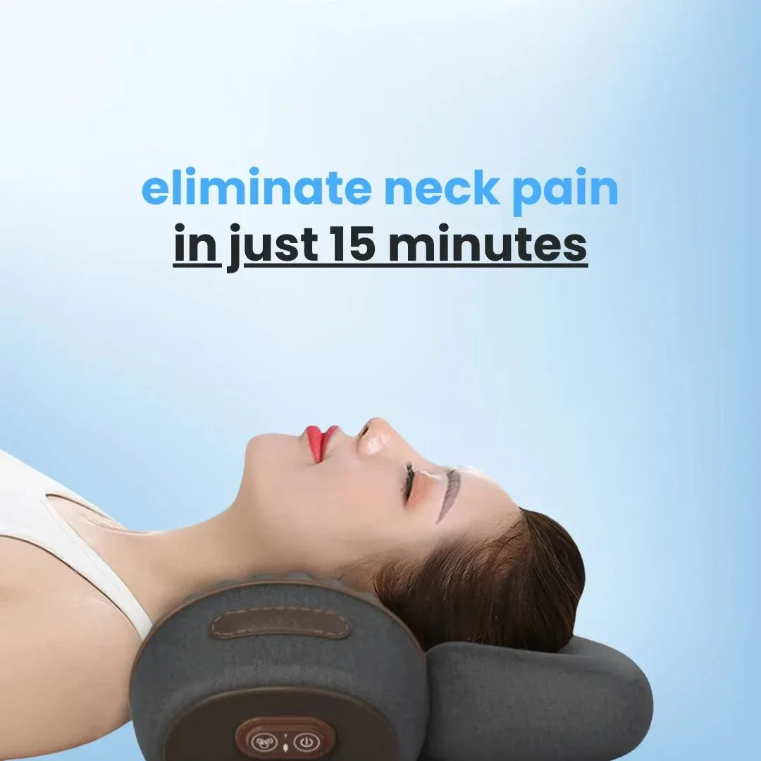 Experience Ultimate Relaxation with the 3-In-1 Neck Massager: Hot Compress, Vibration Therapy, and Cervical Support