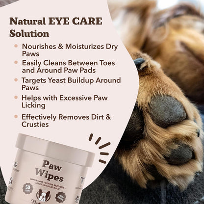 Natural Dog Paw Wipes - 50 Ct